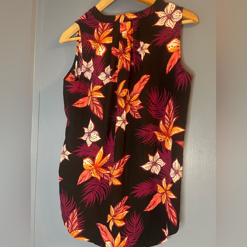 Apt. 9 Black and Orange Floral Blouse - Picture 3 of 8